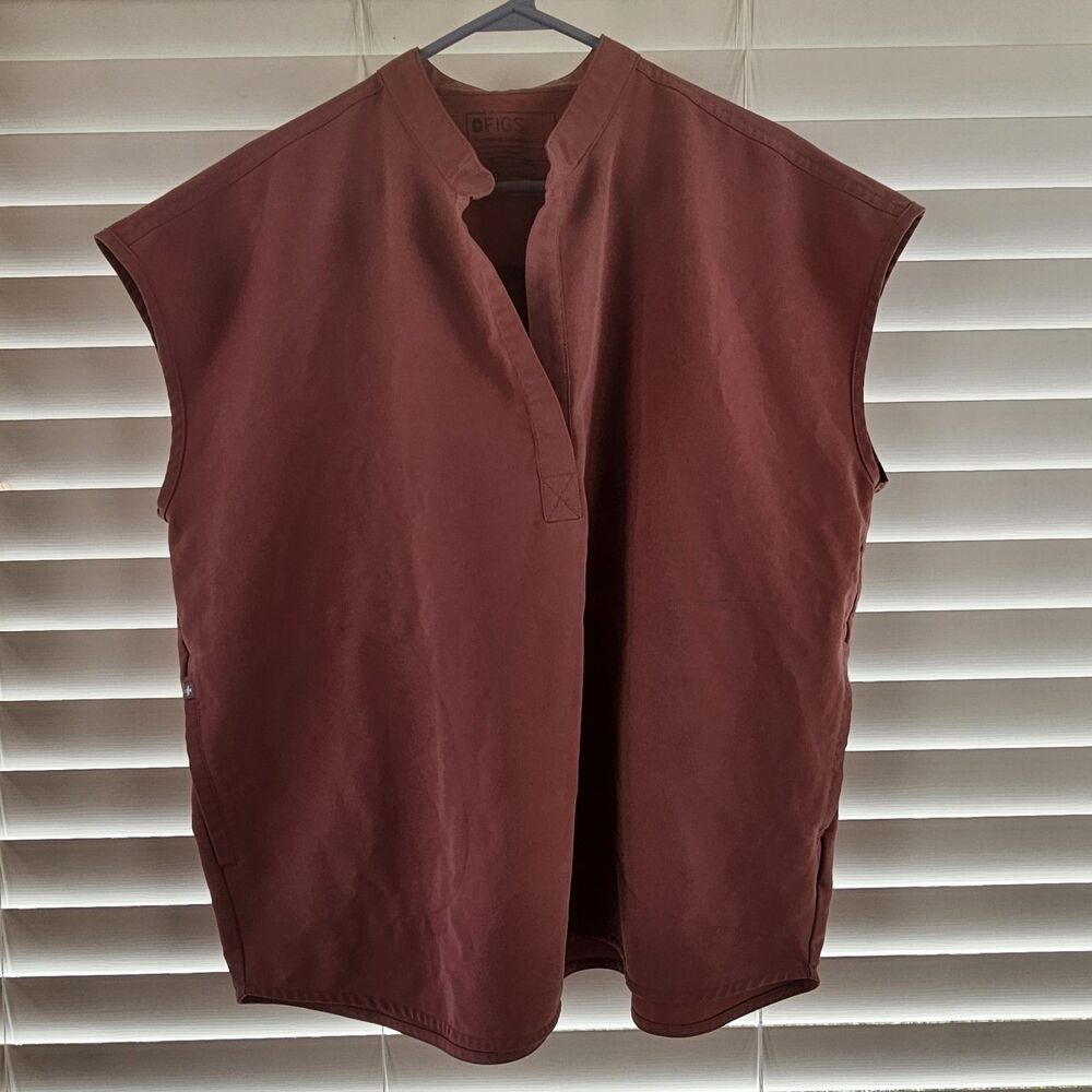 Figs Rafaela Oversized Scrub Top Dusty Rose Pink Sleeveless Size XL
